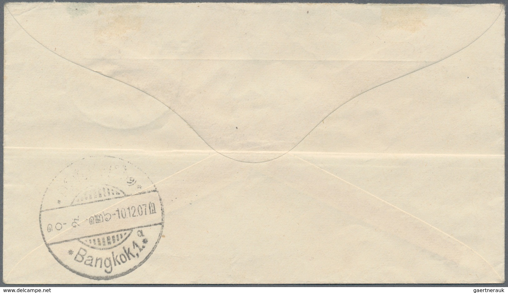 Thailand: 1907: Printed "German Telegram Service" Envelope Used In Bangkok Locally, With Red Note "O - Thailand