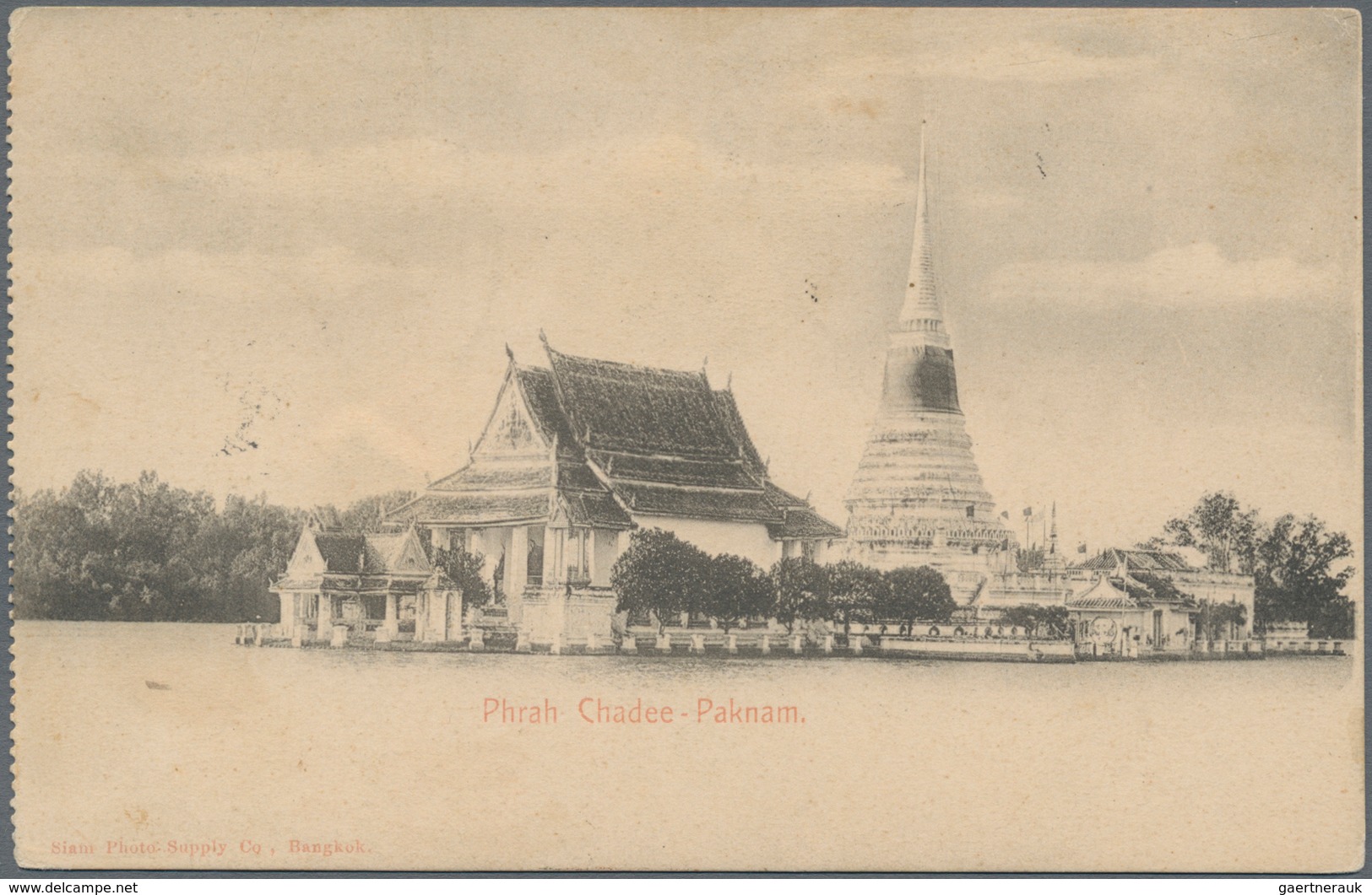 Thailand: 1908, Jubilee 1 A. Yellow/green, A Horizontal Strip Of Thre Tied "Bangkok.2 27.3.09" To Pp - Thaïlande