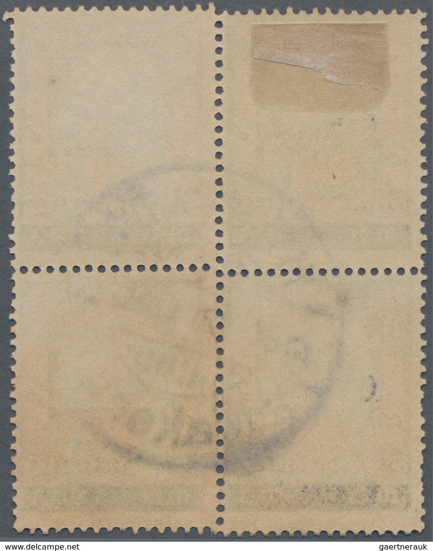 Thailand: 1909, 3s. On 3a. Violet/grey, Used Block Of Four With Shifted Strike Of Perforation Comb. - Thailand
