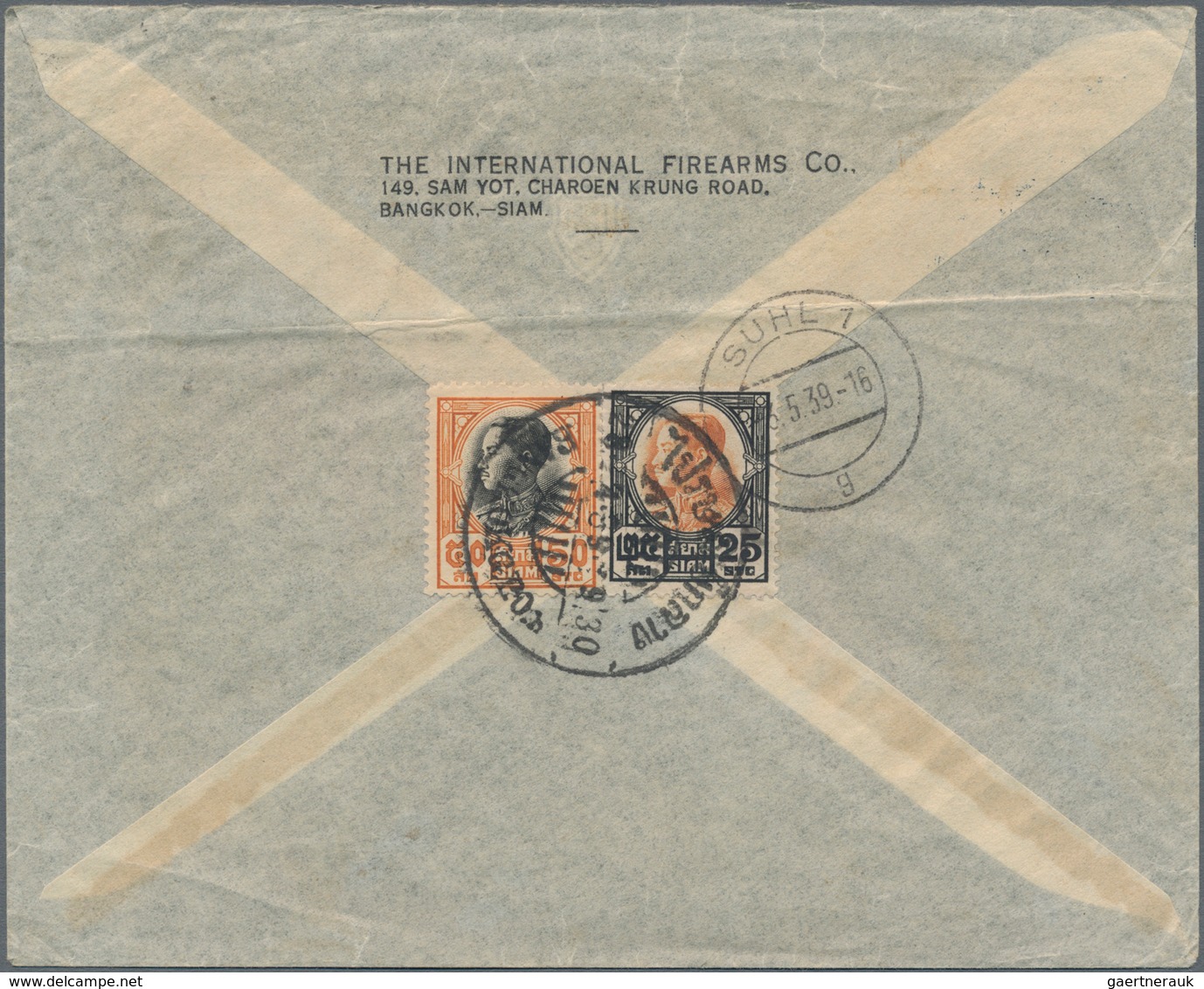 Thailand: 1935/41, Two Air Mail Covers, 1939 By KLM To Germany 75 St. Rate And 1941 By Dai Nippon To - Thailand