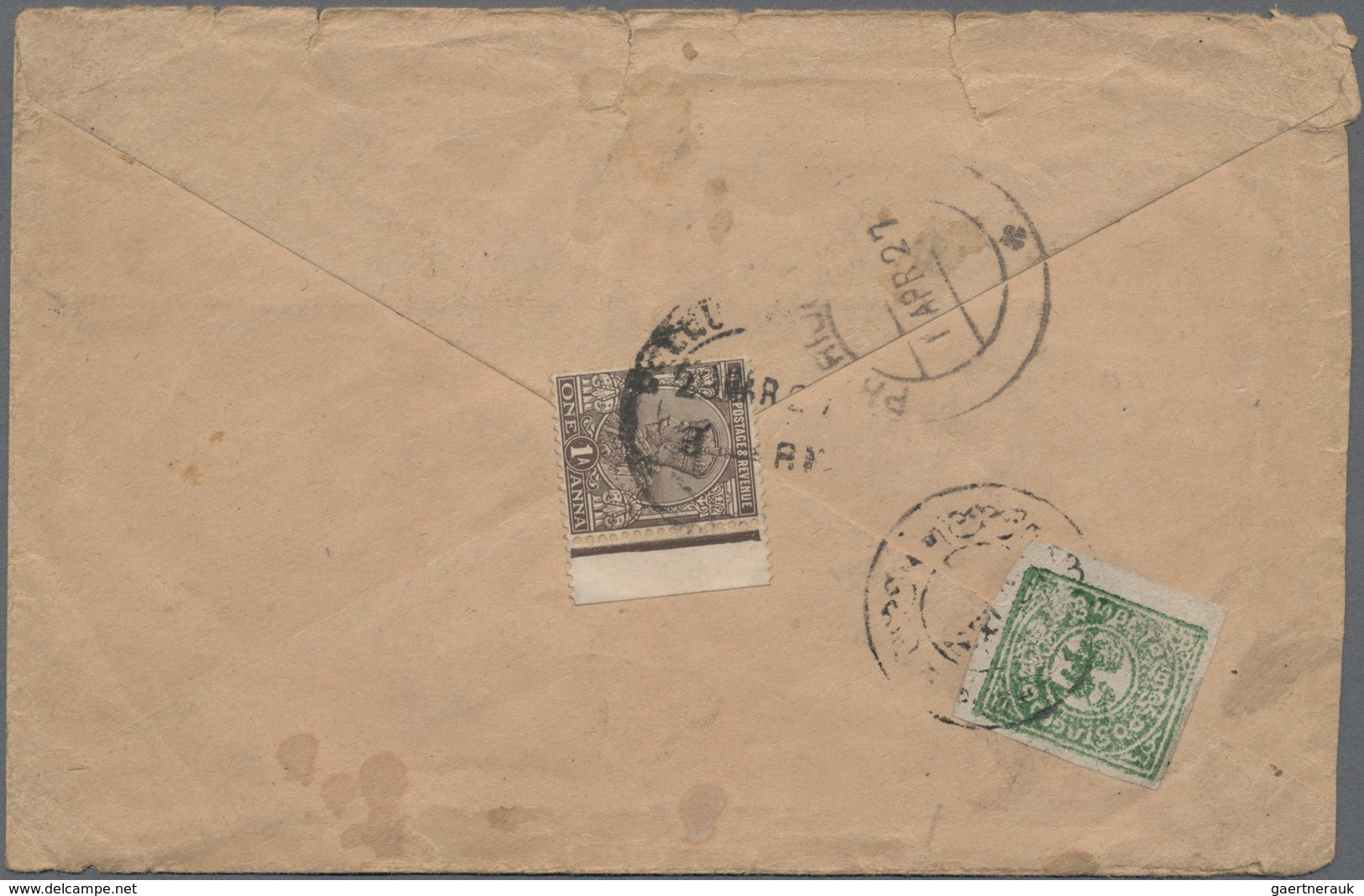 Tibet: 1912, 1/6 T. Deep Emerald, A Bottom Left Corner Margin Copy, Tied Small Size "Phari" In Combi - Altri - Asia