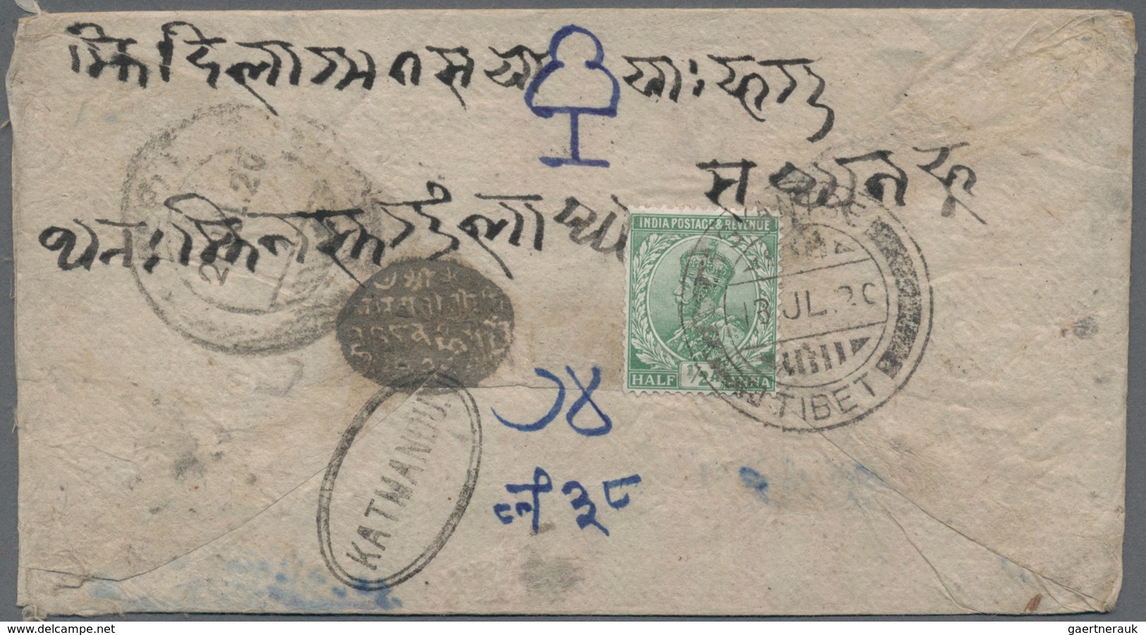 Tibet: 1919/36, India P.o. In Tibet, Covers (5) All To Nepal With "Siliguri Base Office 4 FE 19", Ot - Sonstige - Asien