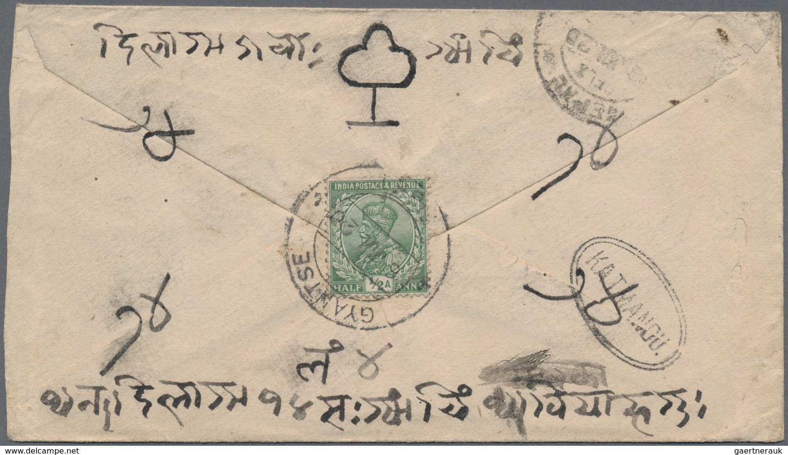 Tibet: 1919/36, India p.o. in Tibet, covers (5) all to Nepal with "Siliguri base office 4 FE 19", ot