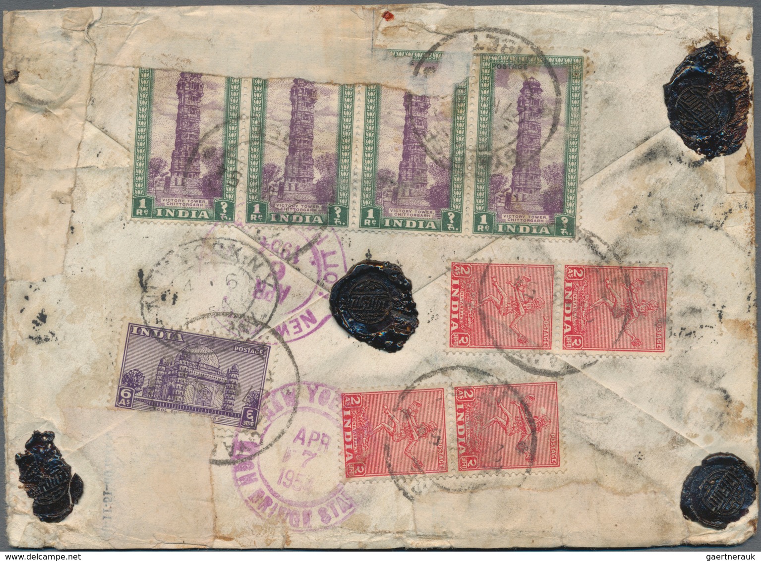 Tibet: 1933, 1/2 T. Orange, 2/3 T. Blue, 1 T. Rose And 2 T. Carmine Tied Bilingual "GYANTSE" In Comb - Asia (Other)