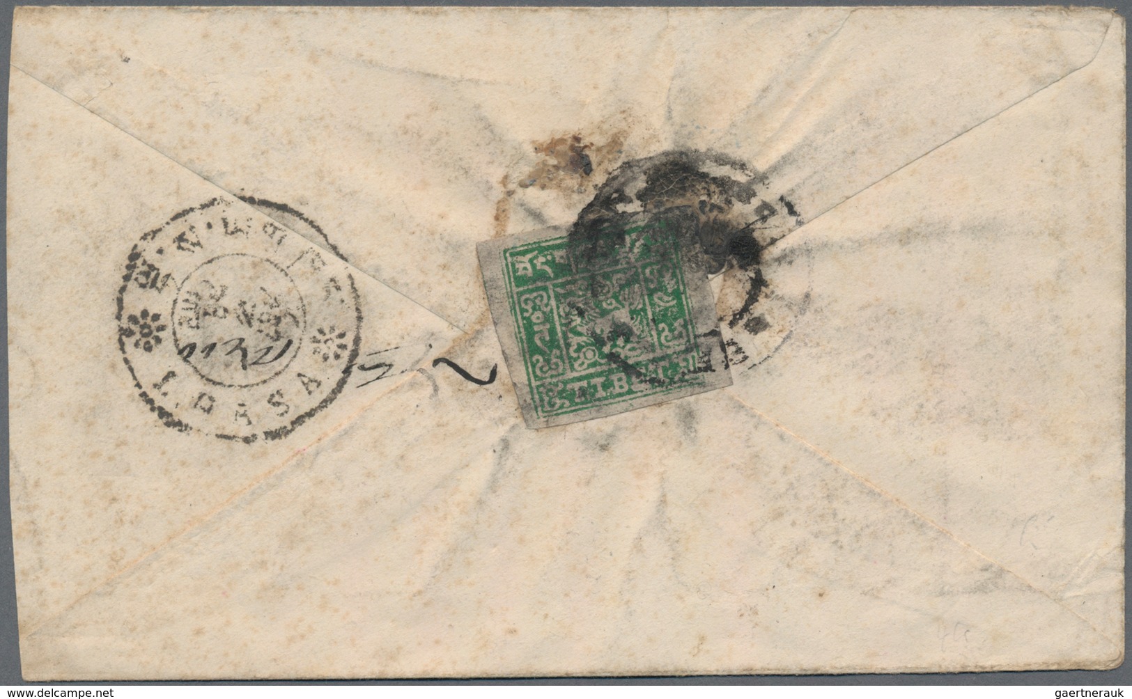 Tibet: 1933, 1 T. Red (2) Resp. 4 T. Emerald (2), Single Frankings On Inland Covers. Total 4 Covers. - Andere-Azië