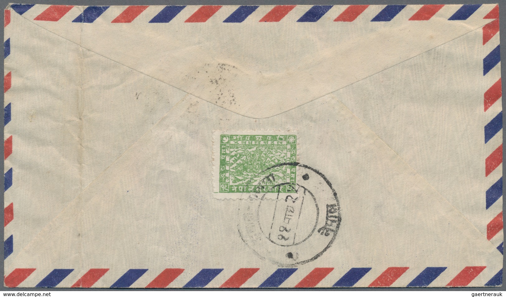 Tibet: 1950, 1/2 T.-4 T. Shining Printing Set Tied "GHUSHU P.O." To Incoming Air Mail Envelope From - Sonstige - Asien