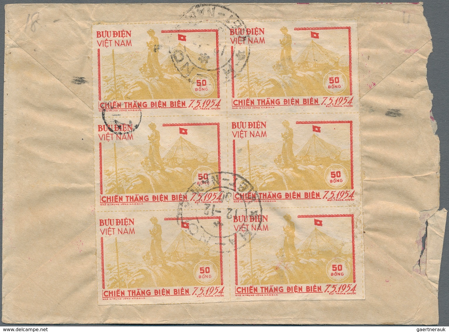 Vietnam-Nord (1945-1975): 1956. Spectcular Mixed Franking Of Michel Nr. 13a (6) On A Surface Letter - Vietnam