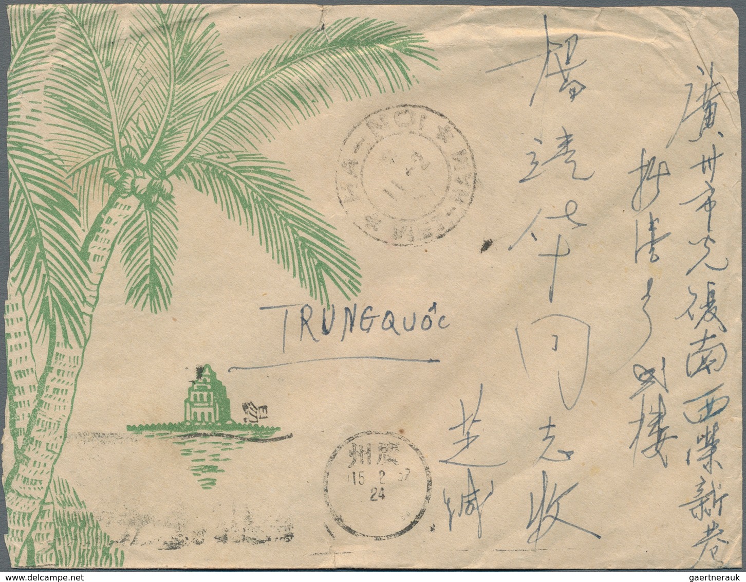 Vietnam-Nord (1945-1975): 1956. Decorative Surface Letter With A Multiple Franking Of Michel Nr. 50C - Vietnam
