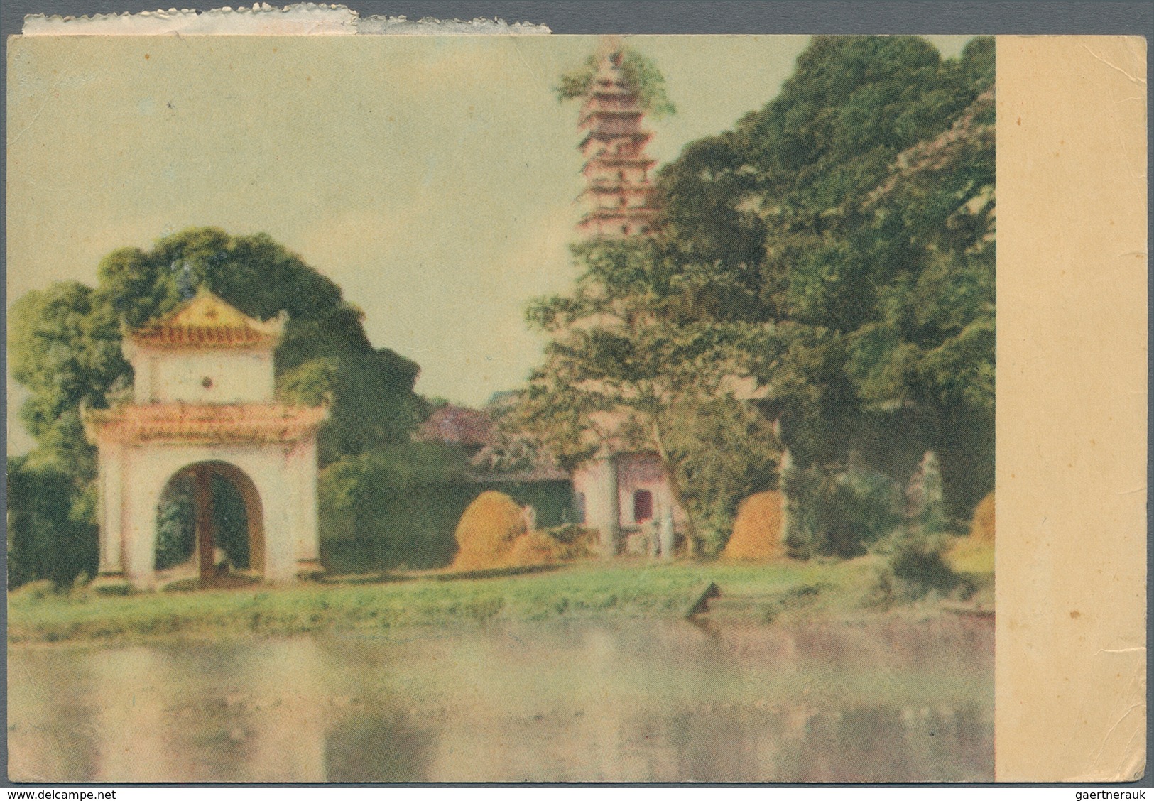 Vietnam-Nord (1945-1975): 1957. Colored Postcard With A Mixed Franking Of Michel Nr. 8 And 13a To Cz - Vietnam