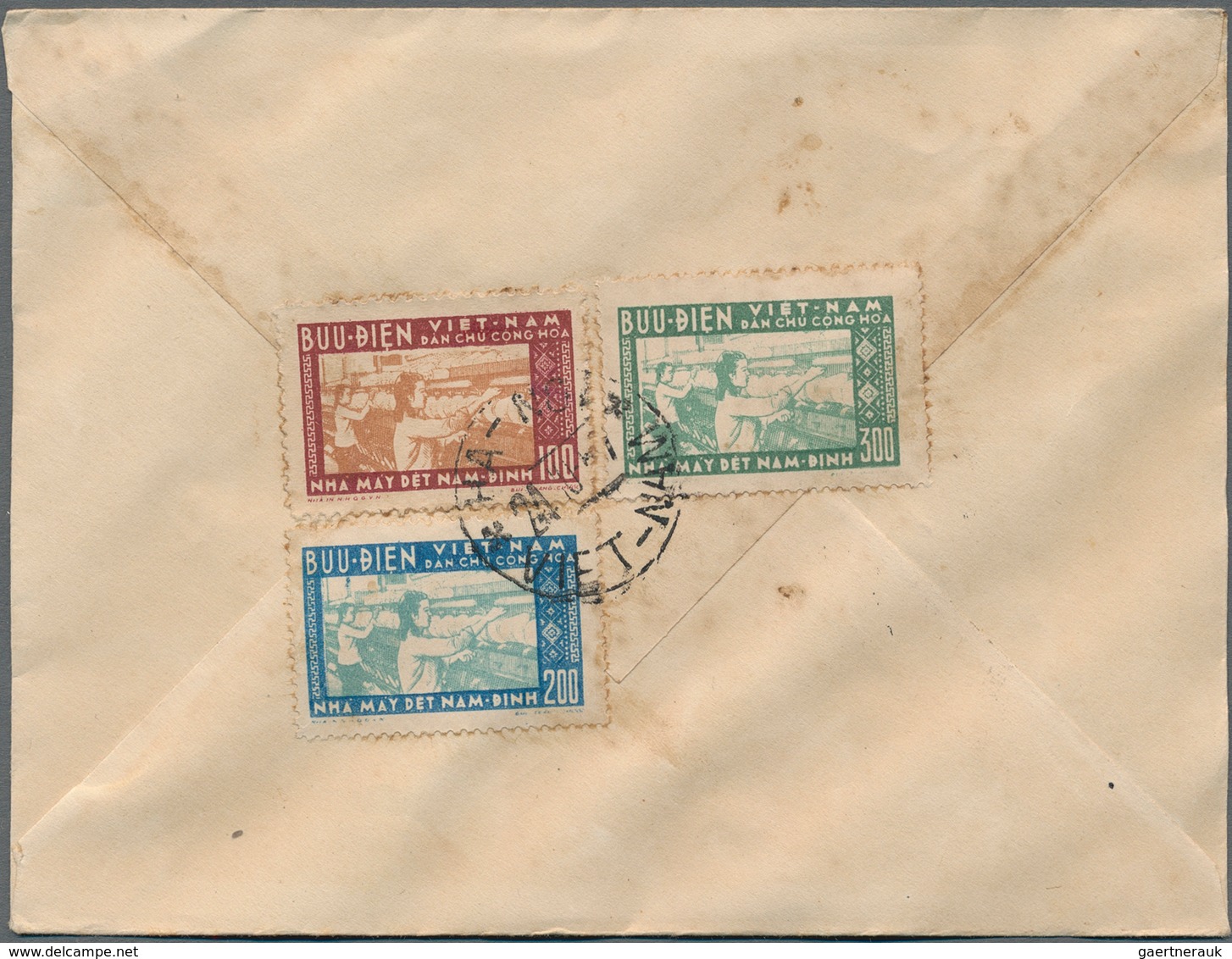 Vietnam-Nord (1945-1975): 1957. Nice Three Color Mixed Franking On A Decorated Envelope With Michel - Vietnam