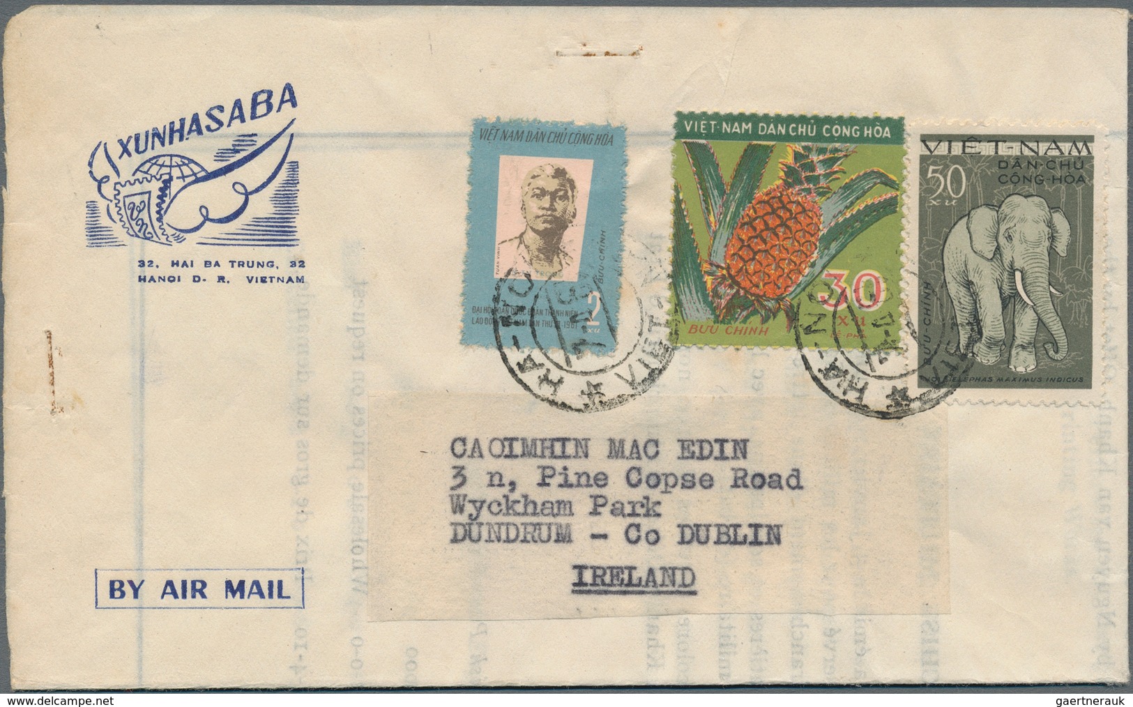 Vietnam-Nord (1945-1975): 1966/1968: Mixed Frankings: A) Envelope, Homemade From A Writing Pad From - Vietnam