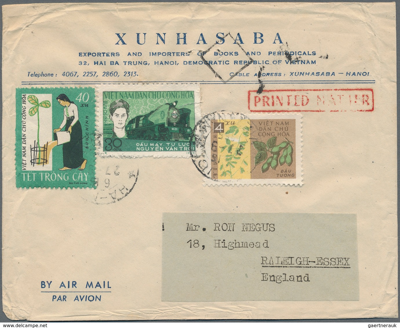 Vietnam-Nord (1945-1975): 1966/1968: Mixed Frankings: A) Xunhasaba Letter That Was Mailed As Printed - Vietnam