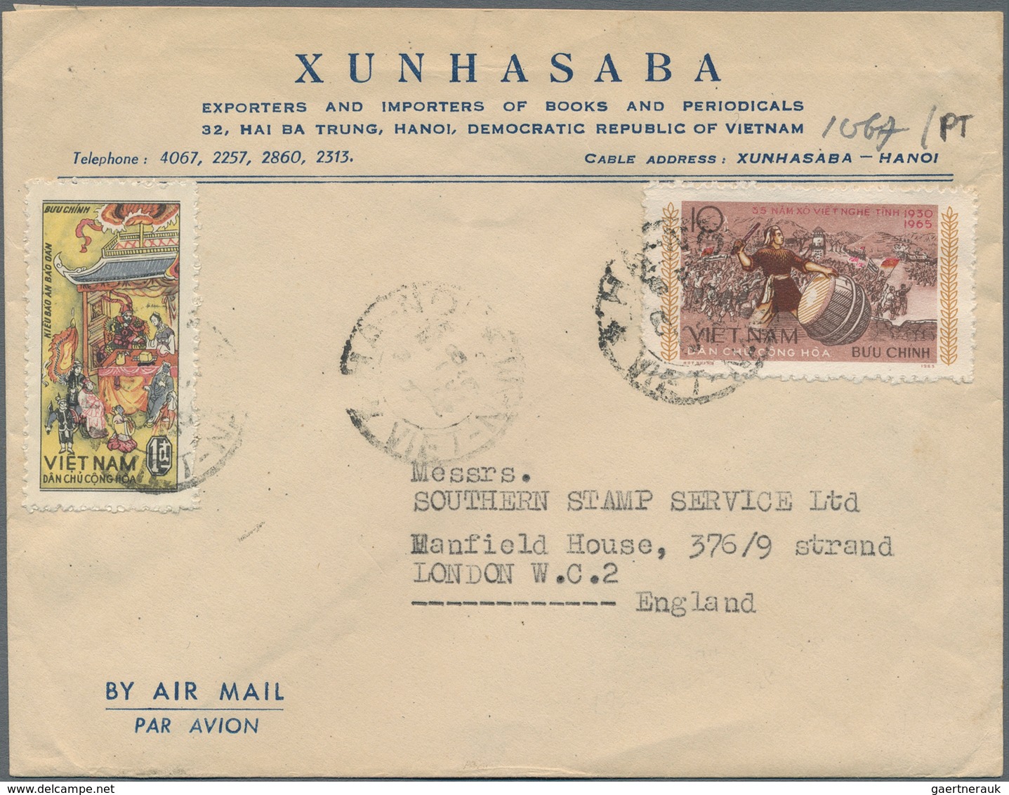 Vietnam-Nord (1945-1975): 1968 (ca.): Mixed Frankings: A) Xunhasaba Letter From 1965 Sent As Printed - Vietnam