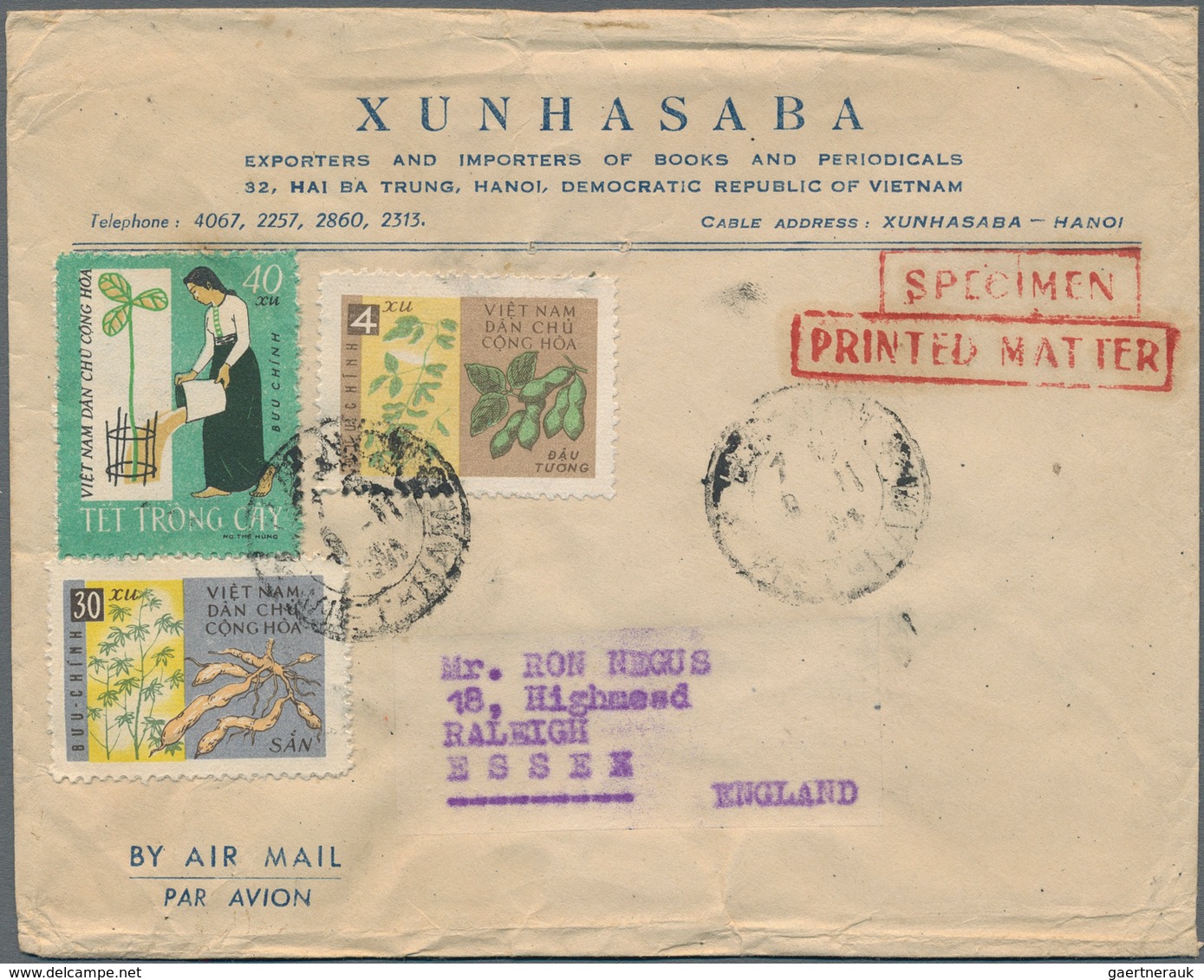 Vietnam-Nord (1945-1975): 1968 (ca.): Mixed Frankings: A) Xunhasaba Folded Bulletin That Announces T - Vietnam