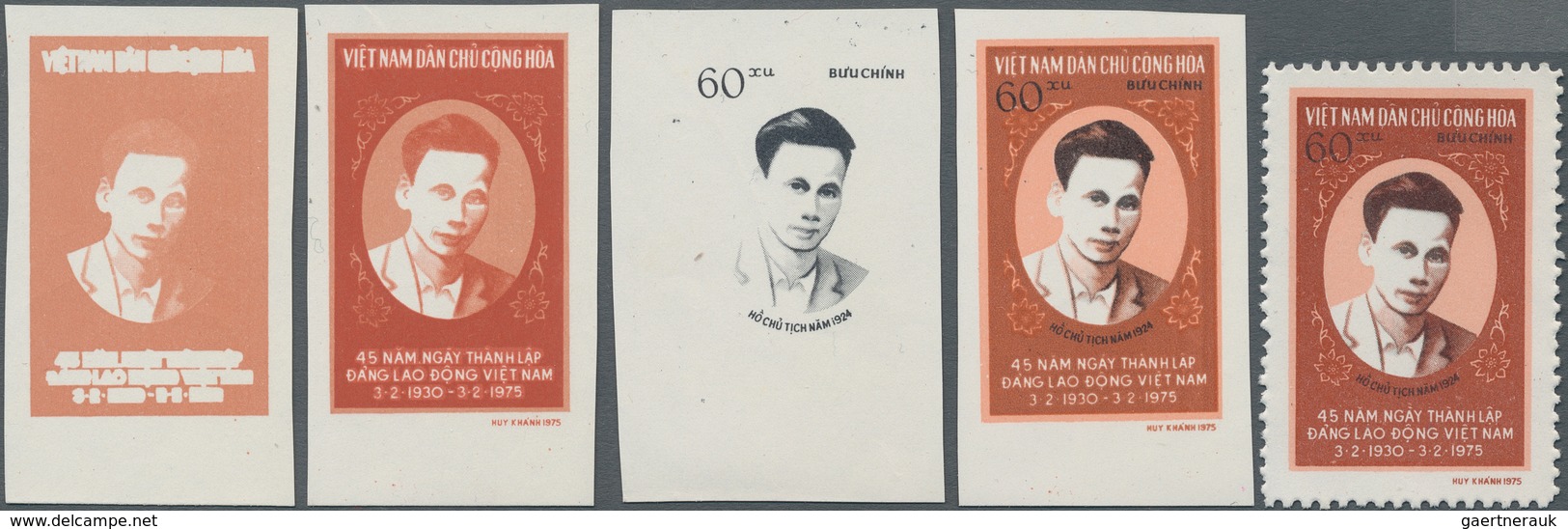 Vietnam-Nord (1945-1975): 1975. Four Phase Prints And Finished Stamp Of Michel Nr. 794 ÷ 1975. Vier - Vietnam