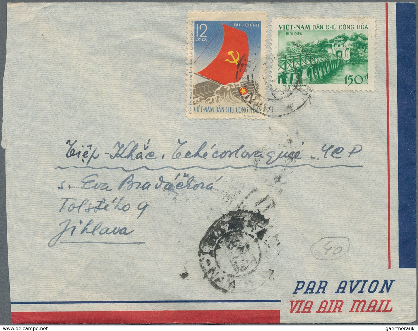 Vietnam-Nord (1945-1975): 1975: A) Letter With A Single Franking Franked With Michel Nr. 415 From De - Vietnam