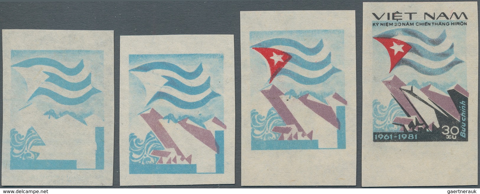 Vietnam, Soz. Republik (ab 1975): 1982. Four Phase Prints Of Michel Nr. 1254 ÷ 1982. Vier Phasendruc - Vietnam