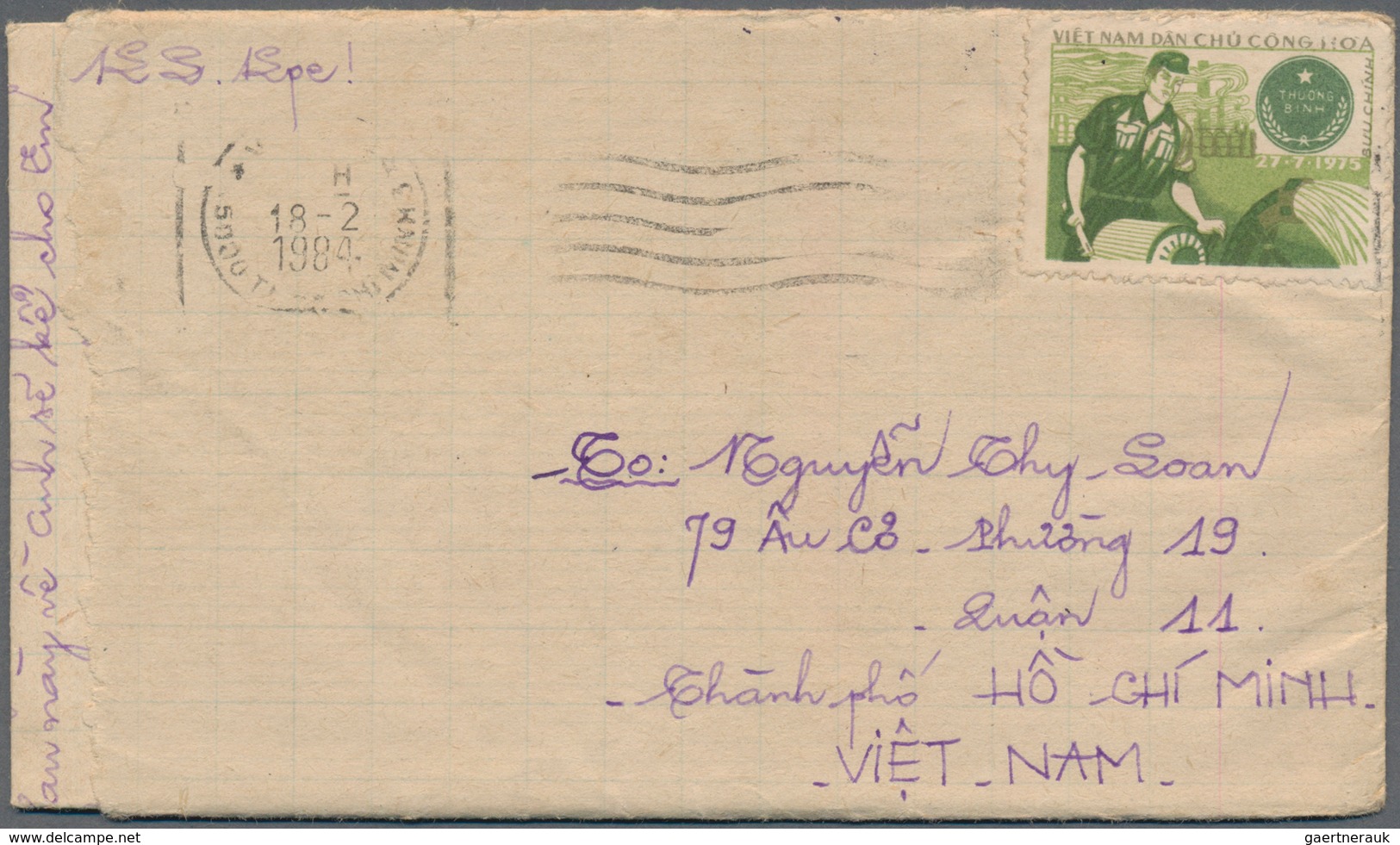 Vietnam, Soz. Republik (ab 1975): 1983/84, Two Covers From Vietnamese Soldier In KPC Kampuchea To Vi - Vietnam