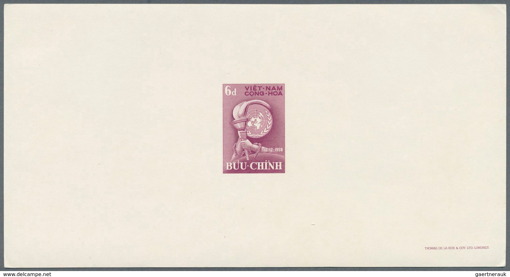 Vietnam - Besonderheiten: 1958, Epreuves De Luxe (14 Of 5 Issues) W. Imprint De La Rue London, Some - Vietnam