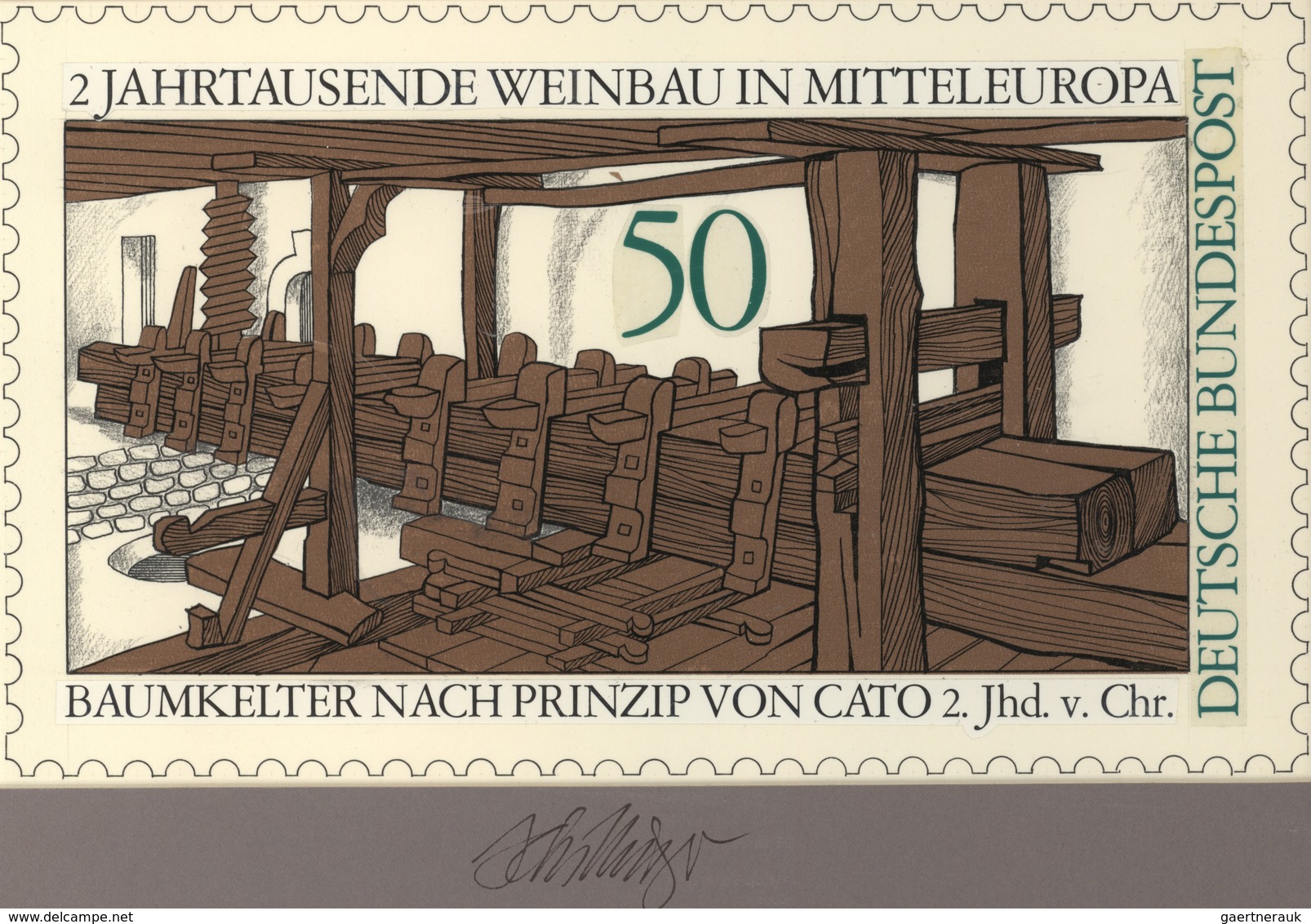 Thematik: Alkohol-Wein / Alcohol-wine: 1980, Bund, Nicht Angenommener Künstlerentwurf (26,5x15,5) Vo - Wein & Alkohol