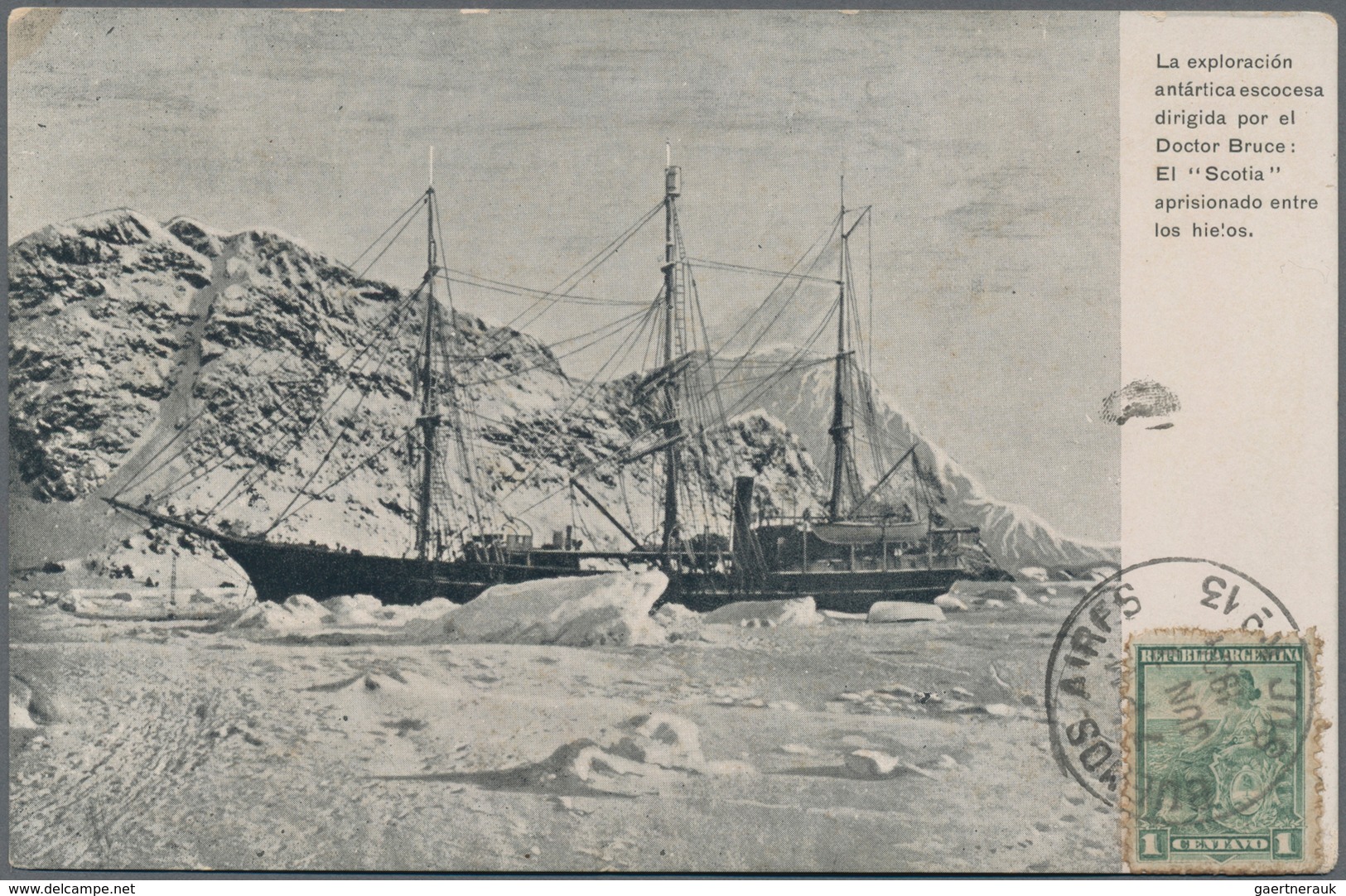 Thematik: Antarktis / Antarctic: 1904, "Scotia" Expedition, Two Contemporary Ppc: Scotia Stuck In Ic - Sonstige & Ohne Zuordnung