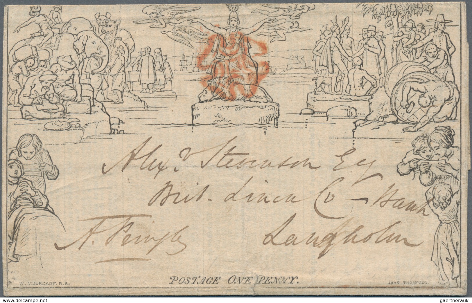 Thematik: Anzeigenganzsachen / Advertising Postal Stationery: 1840, Great Britain. Mulready One Cent - Unclassified