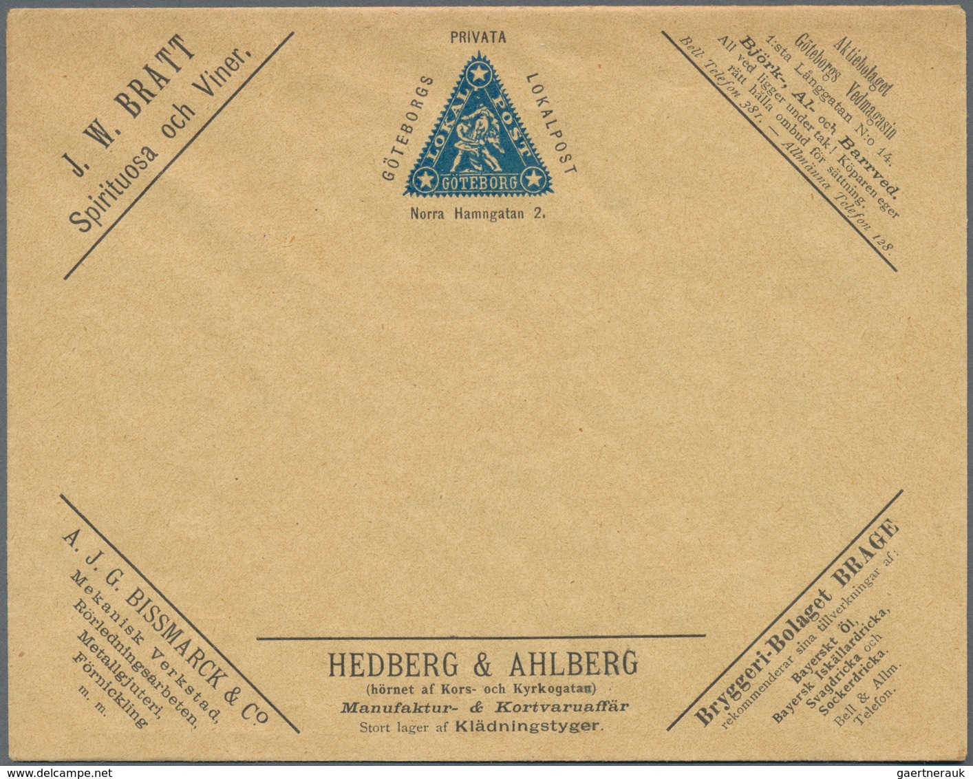 Thematik: Anzeigenganzsachen / Advertising Postal Stationery: 1887/1888, Local Mail Gothenburg. Adve - Non Classificati