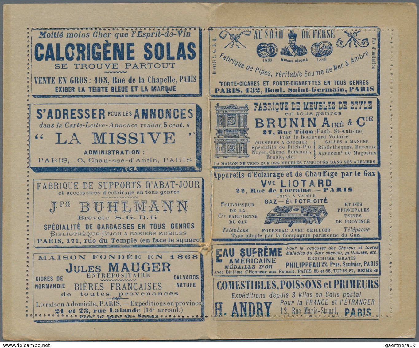 Thematik: Anzeigenganzsachen / Advertising Postal Stationery: 1890 (approx.), France. Advertising Le - Unclassified