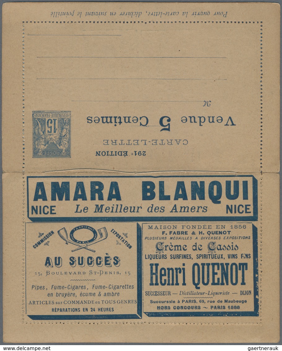 Thematik: Anzeigenganzsachen / Advertising Postal Stationery: 1890 (approx.), France. Advertising Le - Non Classificati