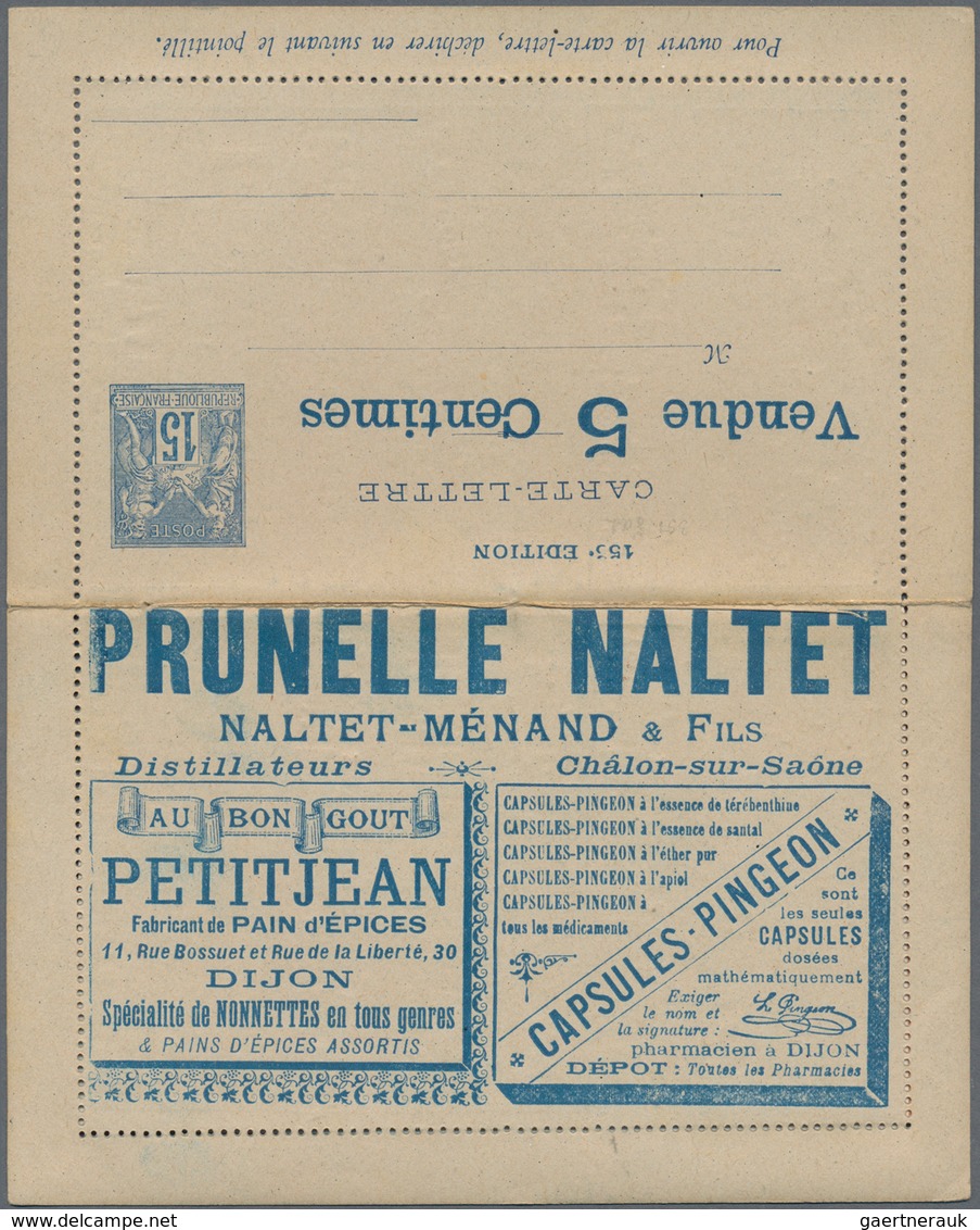 Thematik: Anzeigenganzsachen / Advertising Postal Stationery: 1890 (approx.), France. Advertising Le - Unclassified