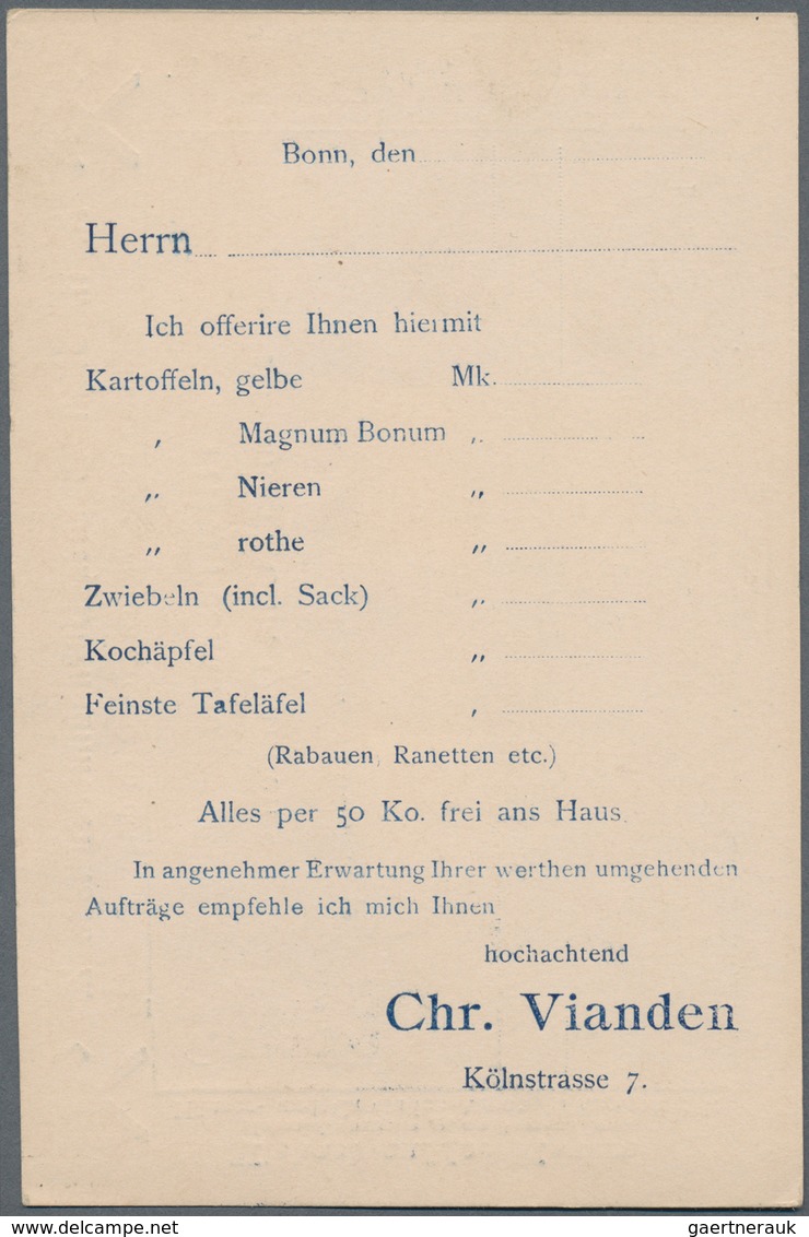 Thematik: Anzeigenganzsachen / Advertising Postal Stationery: 1895 (ca.), German Reich. Private Ad P - Unclassified