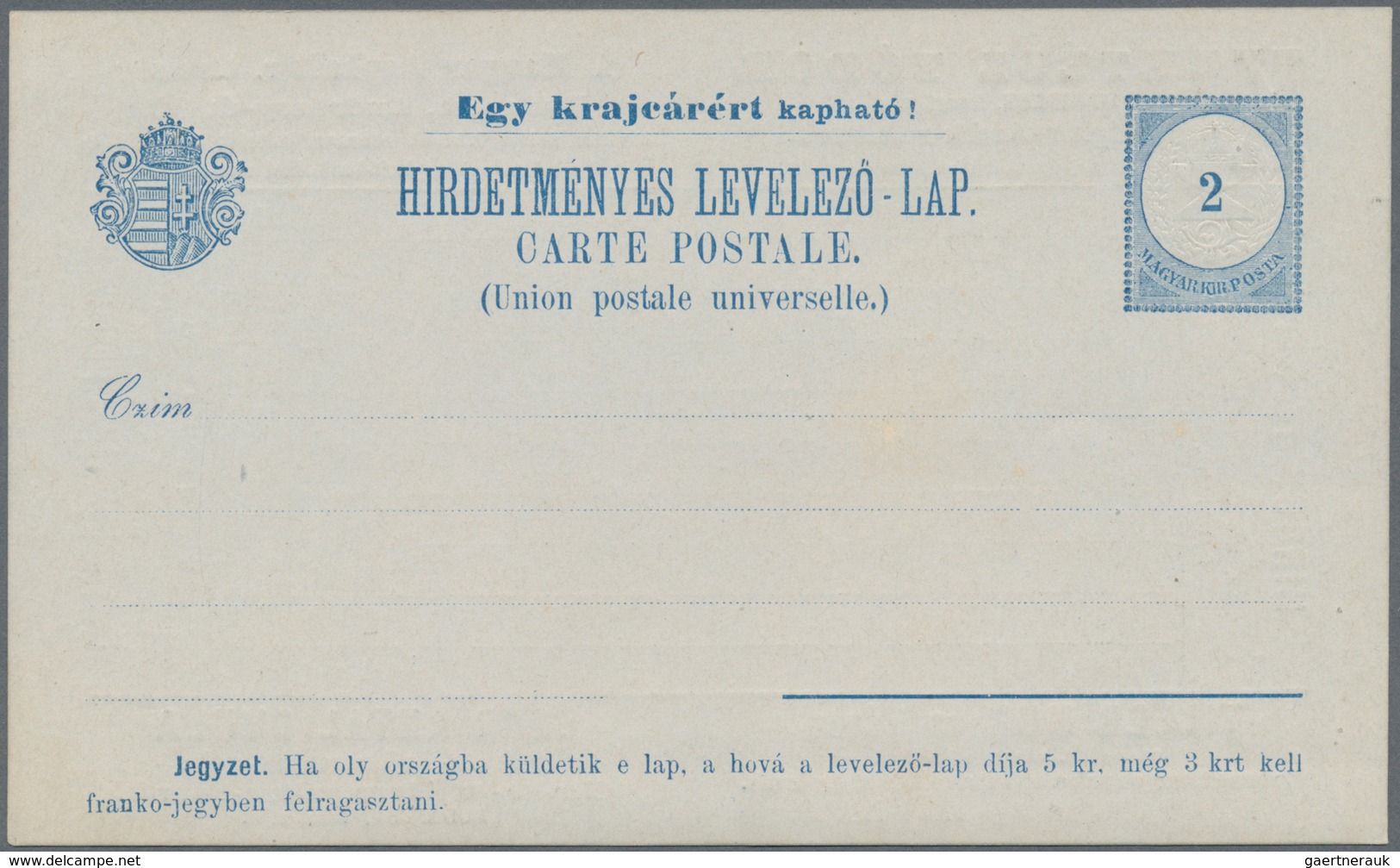 Thematik: Anzeigenganzsachen / Advertising Postal Stationery: 1896 (approx.), Hungaria. Lot Of 3 Dif - Unclassified