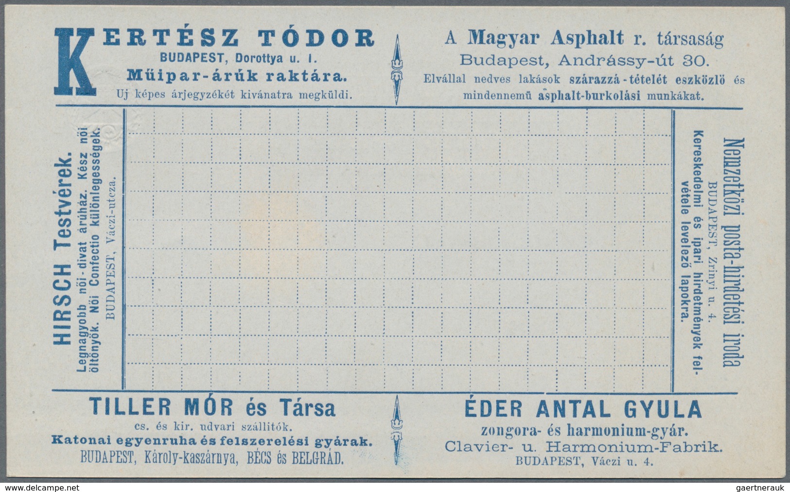 Thematik: Anzeigenganzsachen / Advertising Postal Stationery: 1896 (approx.), Hungaria. Lot Of 3 Dif - Ohne Zuordnung