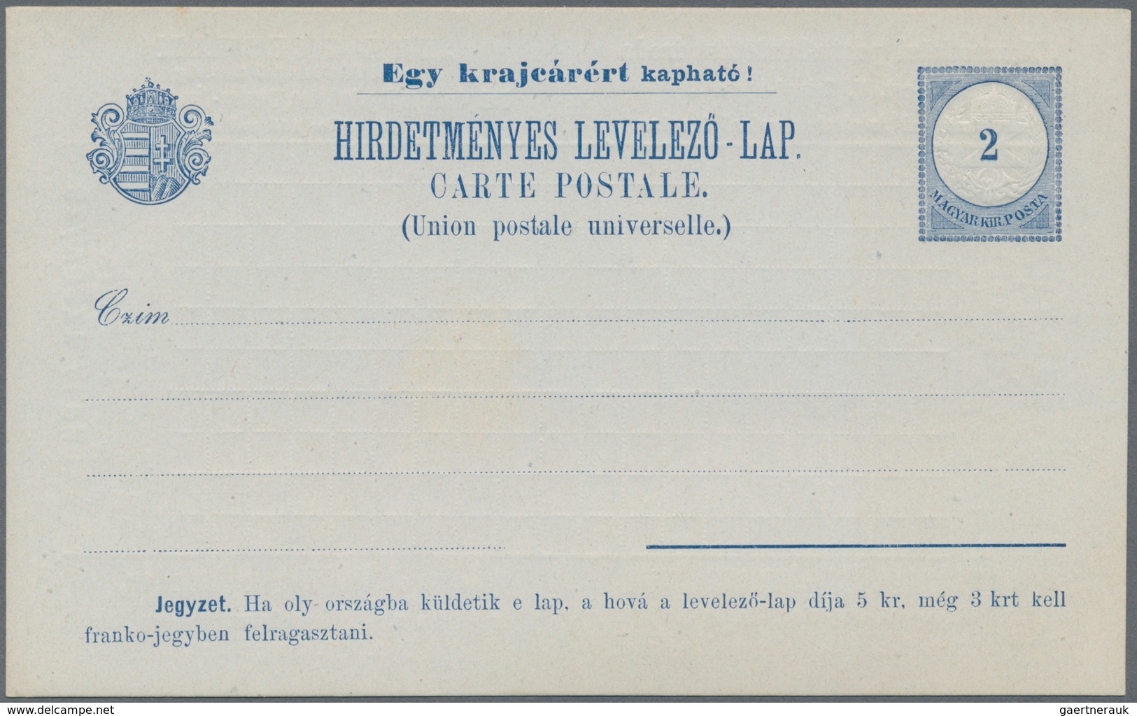 Thematik: Anzeigenganzsachen / Advertising Postal Stationery: 1896 (approx.), Hungaria. Lot Of 3 Dif - Ohne Zuordnung