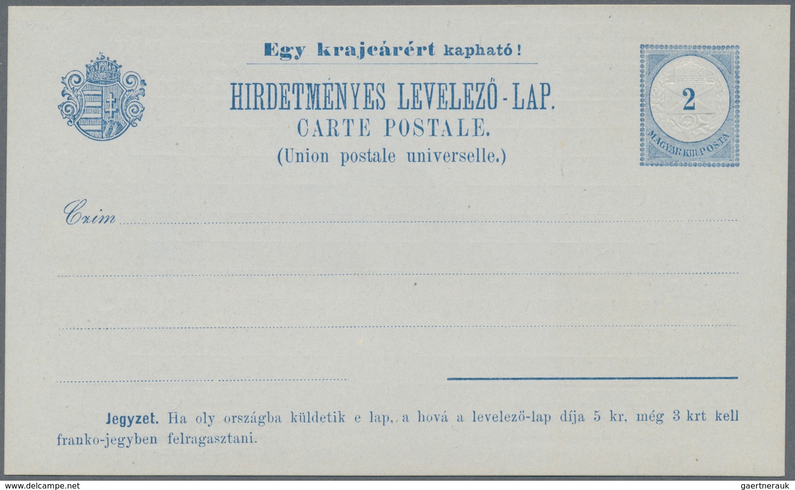 Thematik: Anzeigenganzsachen / Advertising Postal Stationery: 1896 (approx.), Hungaria. Lot Of 3 Dif - Zonder Classificatie