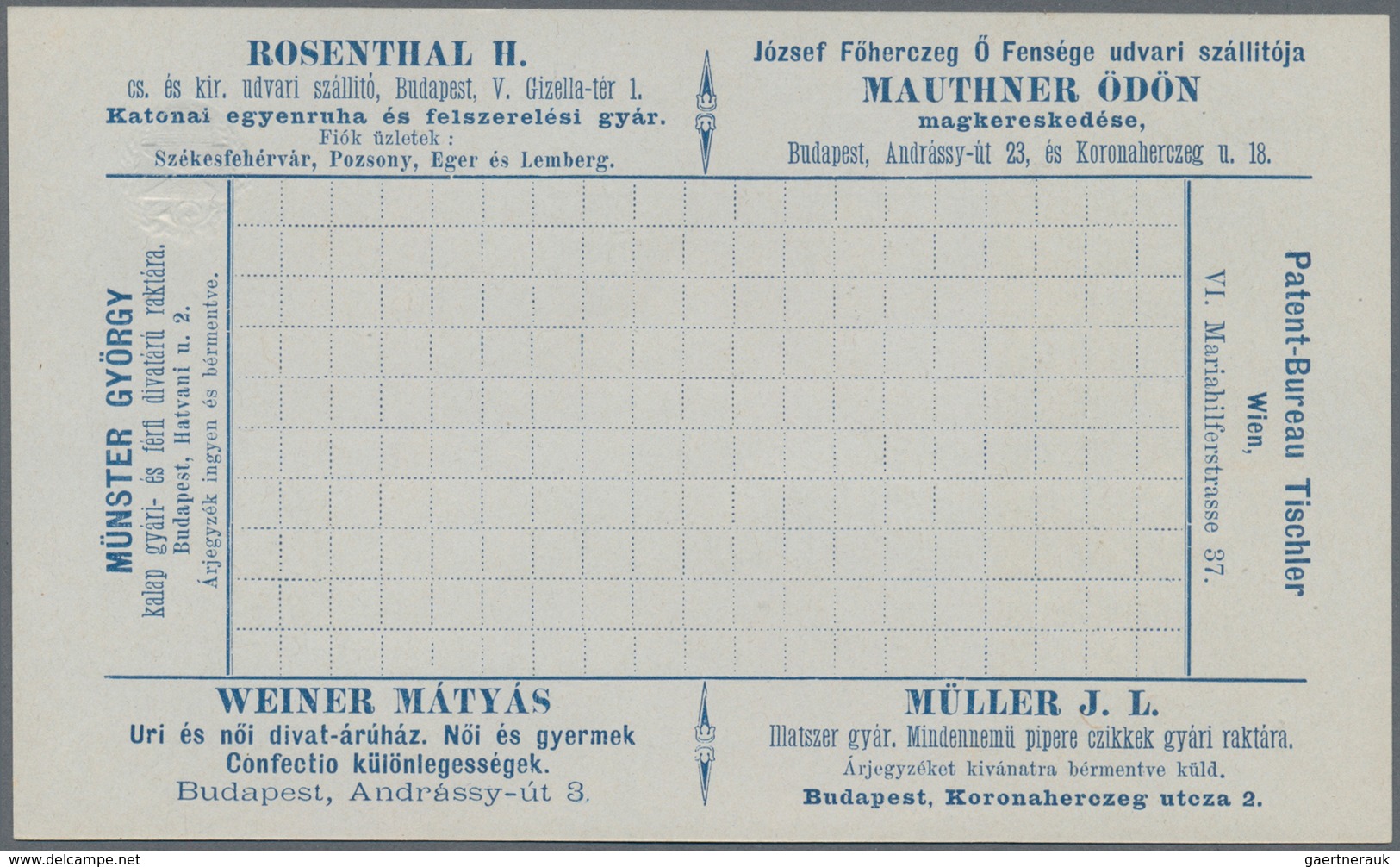Thematik: Anzeigenganzsachen / Advertising Postal Stationery: 1896 (approx.), Hungaria. Lot Of 3 Dif - Unclassified
