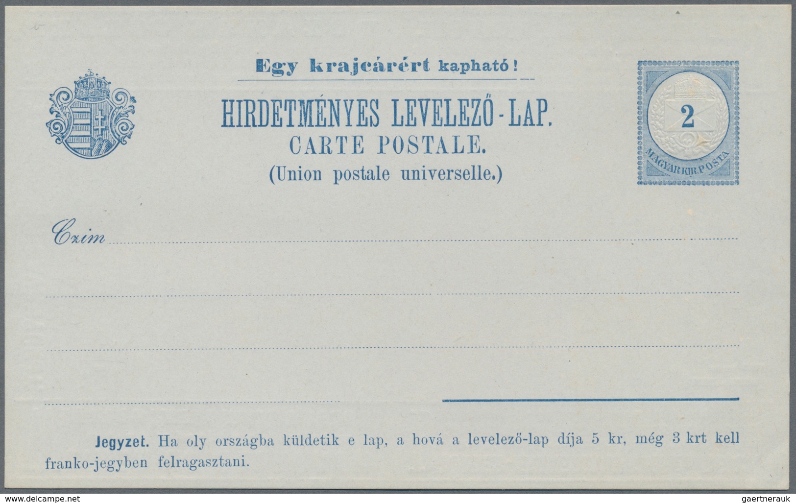 Thematik: Anzeigenganzsachen / Advertising Postal Stationery: 1896 (approx.), Hungaria. Lot Of 3 Dif - Ohne Zuordnung