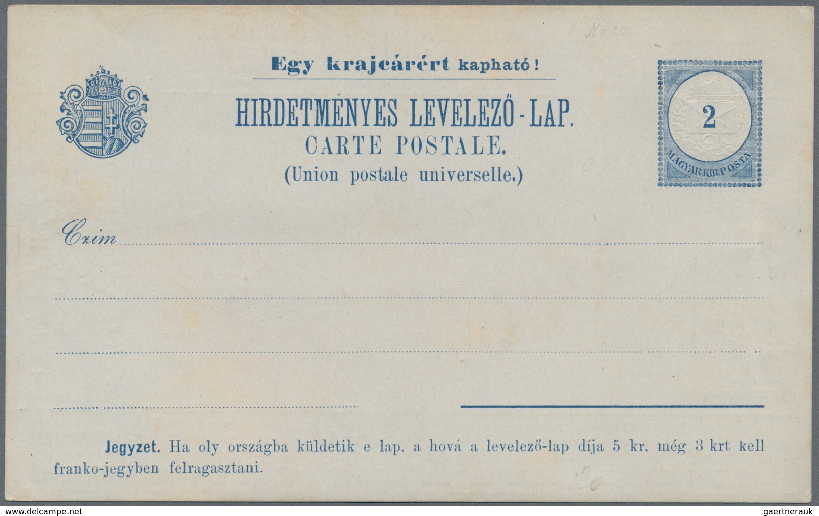 Thematik: Anzeigenganzsachen / Advertising Postal Stationery: 1896 (approx.), Hungaria. Lot Of 3 Dif - Zonder Classificatie