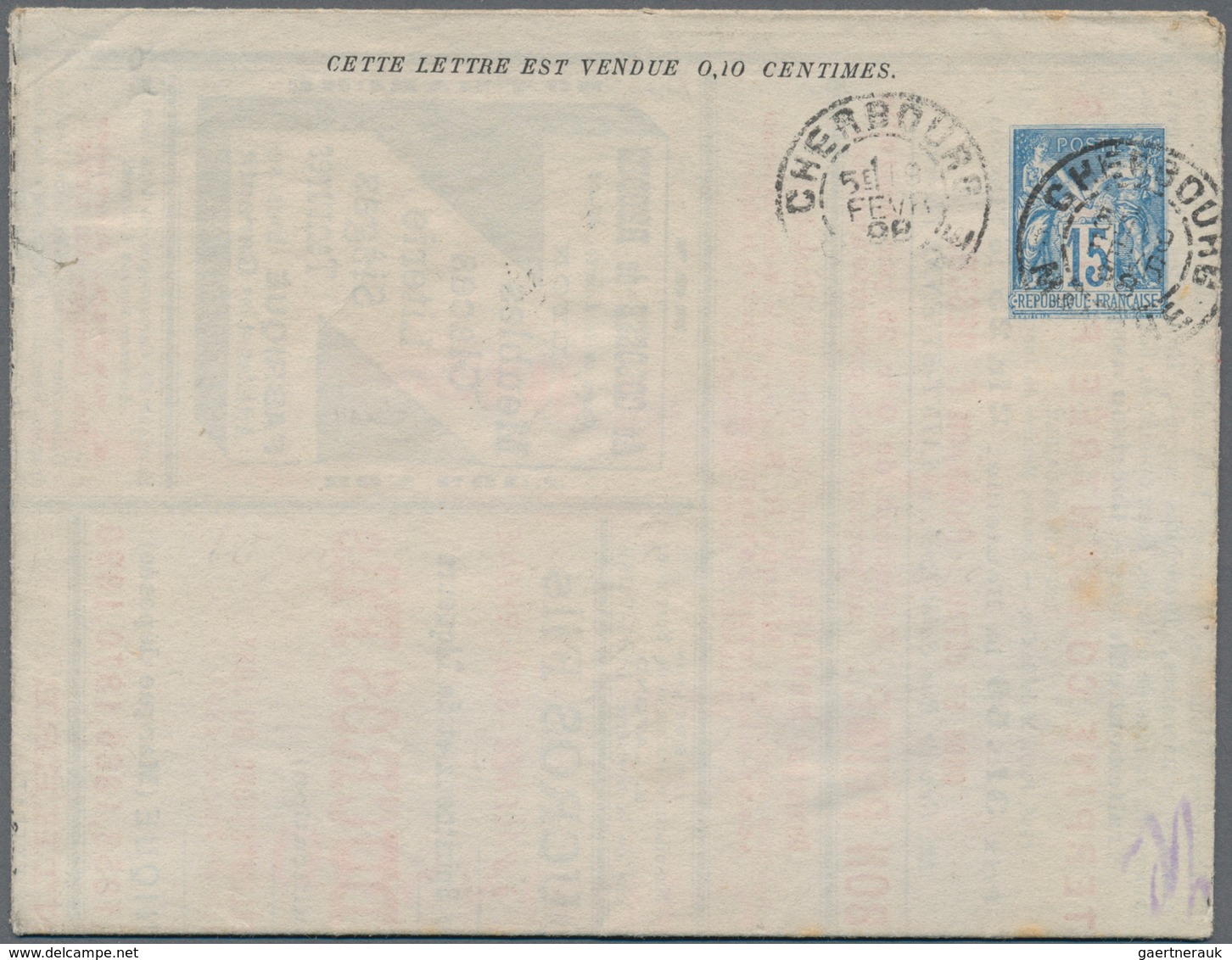 Thematik: Anzeigenganzsachen / Advertising Postal Stationery: 1898, France. Advertisment Folded Lett - Unclassified