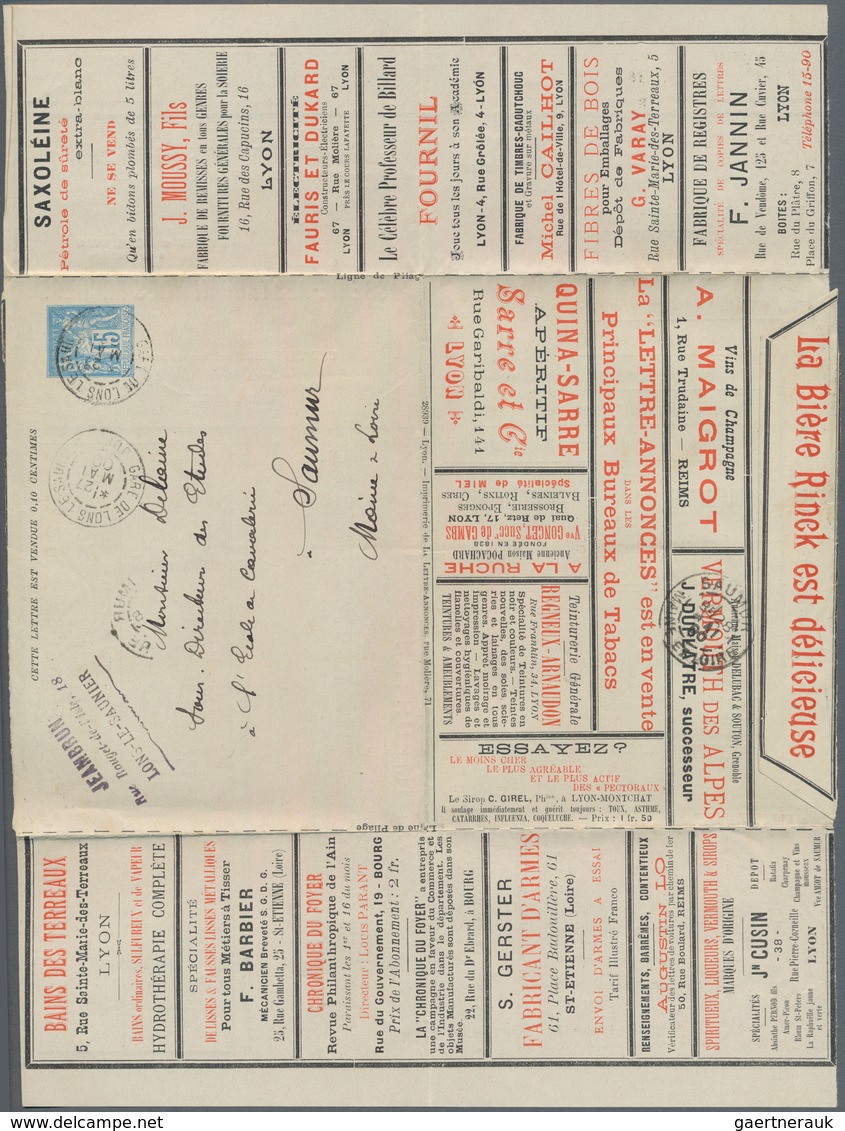 Thematik: Anzeigenganzsachen / Advertising Postal Stationery: 1900, France. Advertisment Folded Lett - Unclassified