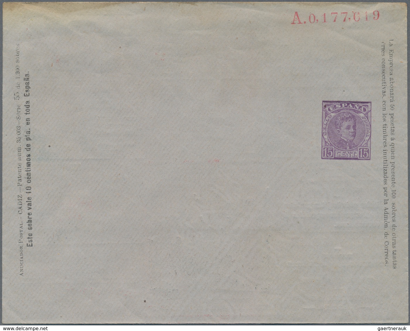 Thematik: Anzeigenganzsachen / Advertising Postal Stationery: 1907, Spain. Private Ad Cover 15c Viol - Unclassified