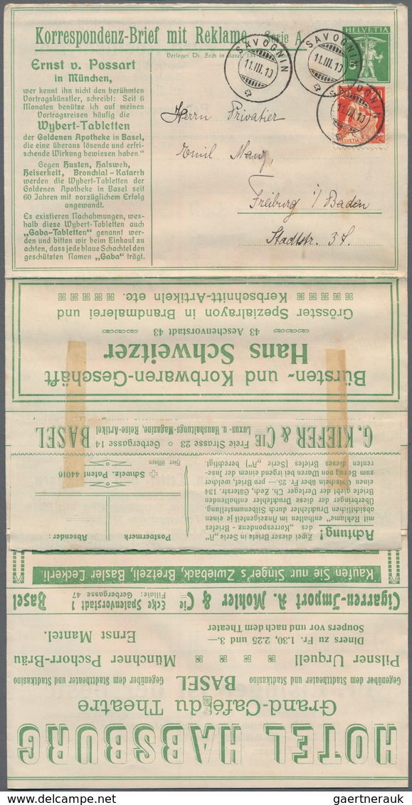 Thematik: Anzeigenganzsachen / Advertising Postal Stationery: 1910, Switzerland. Correspondence Lett - Zonder Classificatie