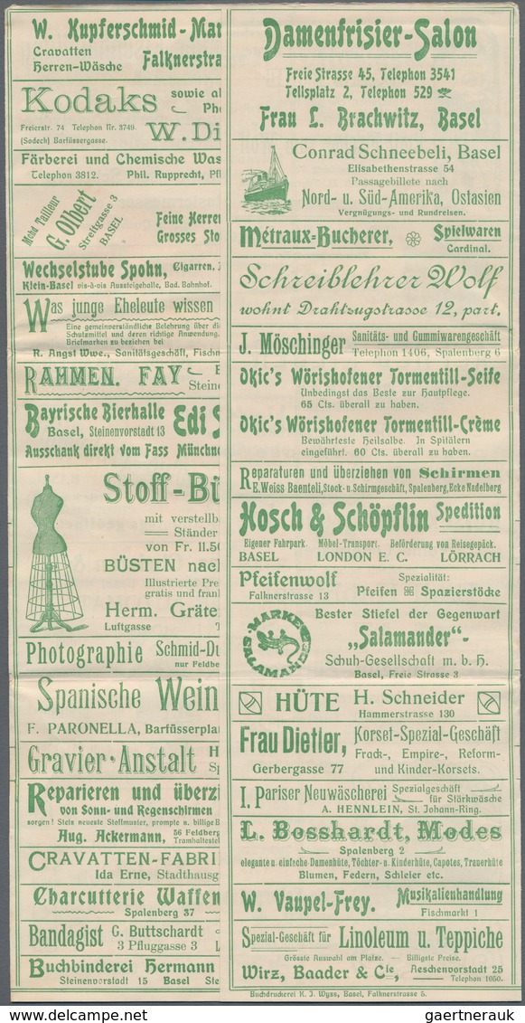 Thematik: Anzeigenganzsachen / Advertising Postal Stationery: 1910, Switzerland. Correspondence Lett - Ohne Zuordnung