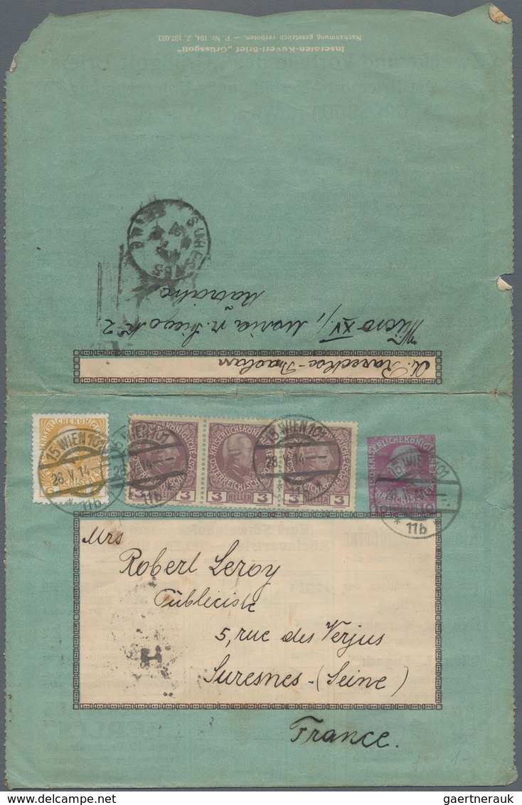 Thematik: Anzeigenganzsachen / Advertising Postal Stationery: 1914, Austria. Inseraten-Kuvert-Brief - Zonder Classificatie