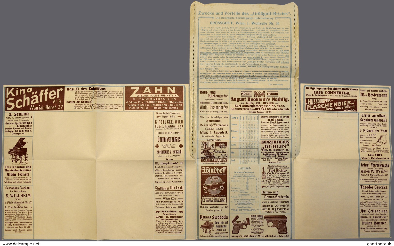 Thematik: Anzeigenganzsachen / Advertising Postal Stationery: 1914 (ca.), Austria. Inseraten-Kuvert- - Zonder Classificatie