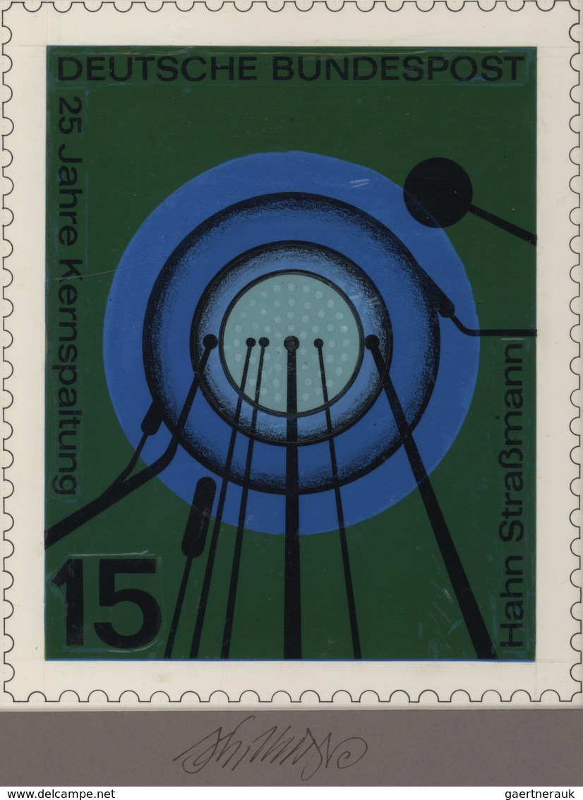 Thematik: Atom / Atom: 1964, Bund, Nicht Angenommener Künstlerentwurf (20x17) Von Prof. H.Schillinge - Atoom