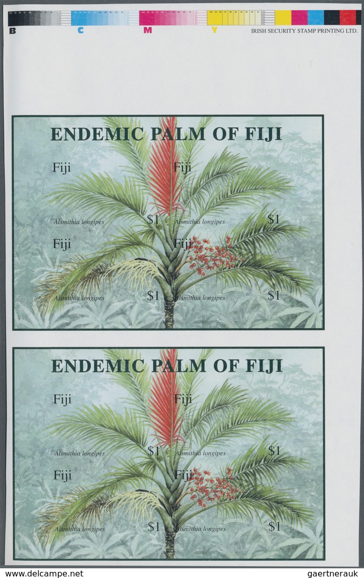 Thematik: Bäume-Palmen / Trees-palms: 2000, FIJI: Endemic Palm Of Fiji Vertical Pair Of IMPERFORATE - Trees