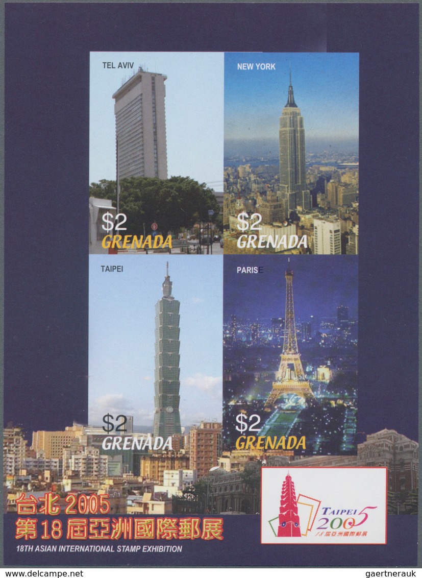 Thematik: Bauwerke / Buildings, Edifice: 2005, GRENADA: Taipei Stamp Exhibition Complete Set Of Four - Andere & Zonder Classificatie