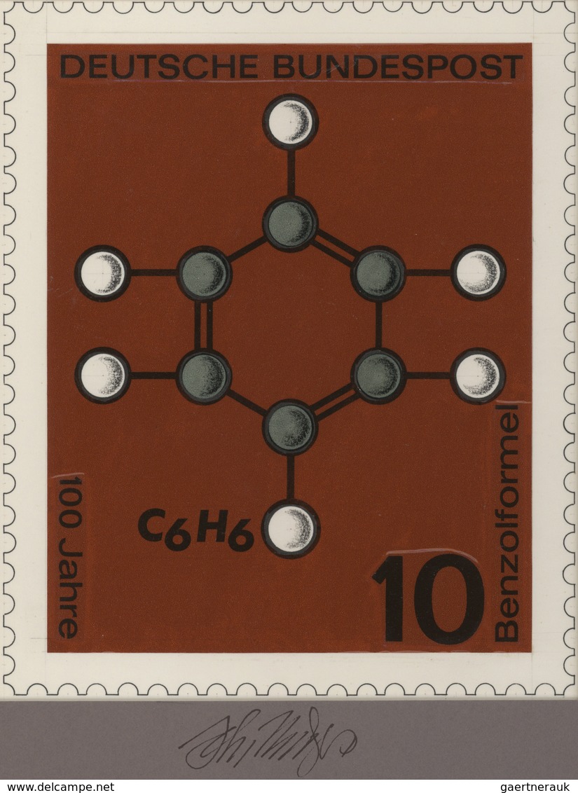 Thematik: Chemie / Chemistry: 1964, Bund, Nicht Angenommener Künstlerentwurf (20x17) Von Prof. H.Sch - Chemie