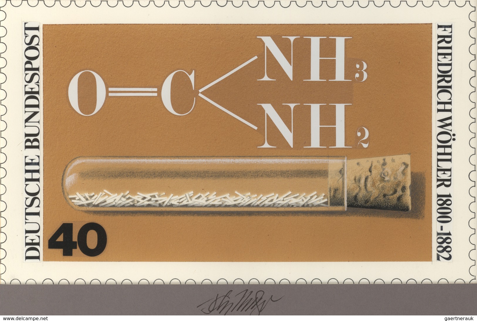 Thematik: Chemie / Chemistry: 1982, Bund, Nicht Angenommener Künstlerentwurf (26x15,5) Von Prof. H.S - Chemistry